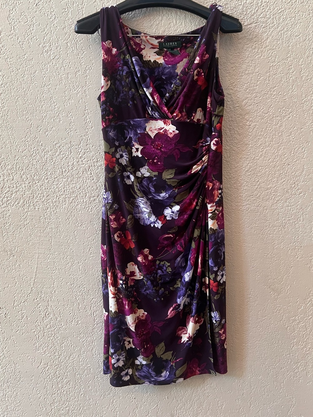 Lauren‎ Ralph Lauren Floral Cap Sleeve Dress Sz 10 Ruched Faux
Wrap V-neck
